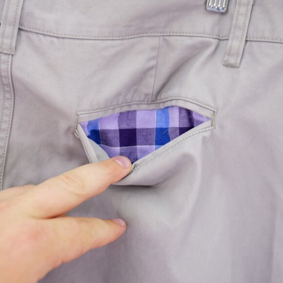 Bonobos Gray Straight Fit Cotton Chino Pants Mid Rise Flat Front 34/34 Tag 33/34 - Picture 4 of 7